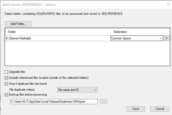 Saving Multiple SOLIDWORKS Files to the 3DEXPERIENCE platform