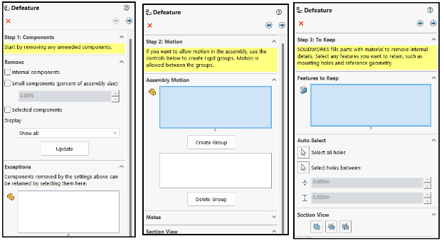 SOLIDWORKS Defeature