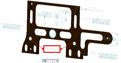 DimXpert angle dimension - SOLIDWORKS