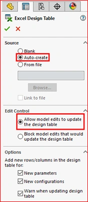 SOLIDWORKS CONFIGURATION USING EXCEL - EGS INDIA