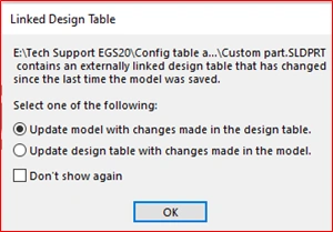 SOLIDWORKS CONFIGURATION USING EXCEL - EGS INDIA