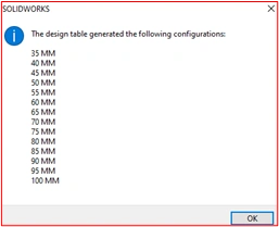 SOLIDWORKS CONFIGURATION USING EXCEL - EGS INDIA