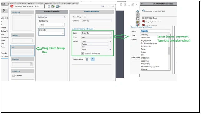 File Properties Menu - SOLIDWORKS