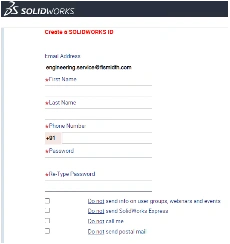 ID & Password - SOLIDWORKS